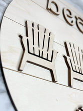 Load image into Gallery viewer, DIY Sign Beach Please Adirondack Chairs Tropical Summer Craft Wood Lightweight Wall Decor Shiplap