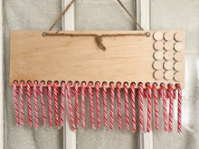 Load image into Gallery viewer, Christmas Countdown Advent Calendar Candy Cane Holly Country Farmhouse Decor Wood Laser Engraved