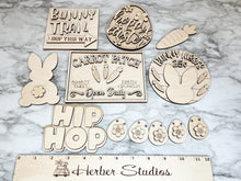 Load image into Gallery viewer, DIY Easter Tier Tray Wood Kit -  Kitchen Decor - Tiered Signs - Bunny Rabbit Carrot Patch Wood Craft Herber Studios
