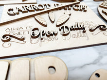 Load image into Gallery viewer, DIY Easter Tier Tray Wood Kit -  Kitchen Decor - Tiered Signs - Bunny Rabbit Carrot Patch Wood Craft Herber Studios