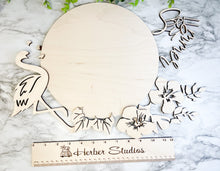 Load image into Gallery viewer, Flamingo Hello Summer Sign WOOD BLANKS Beach Tropical Kitsch Tiki Porch Sign DIY Paint Party Wine Party