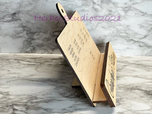 Load image into Gallery viewer, Personalized Cookbook Recipe iPad Kitchen Stand - Mom Grandma Christmas Gift Mother's Day Father's Dad Husband Wife Cook Gift Wedding Bride Cooking