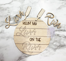 Load image into Gallery viewer, River Tier Tray DIY Wood Kit - Float Fishing - Kitchen Decor -  Boat Canoe River Life Tiered Signs - Wood Craft