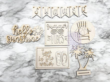 Load image into Gallery viewer, Summer Vibes Tier Tray DIY Wood Kit - Beach Ball Adirondack Flip Flops - Kitchen Decor - Tiered Signs - Wood Craft