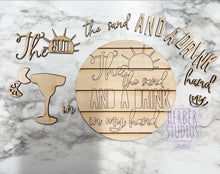 Load image into Gallery viewer, Beach Tier Tray DIY Wood Kit - Bikini Summer Seahorse Umbrella Flip Flops Kitchen Decor -  Tiered Signs - Wood Craft