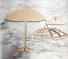 Load image into Gallery viewer, Beach Tier Tray DIY Wood Kit - Bikini Summer Seahorse Umbrella Flip Flops Kitchen Decor -  Tiered Signs - Wood Craft