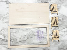 Load image into Gallery viewer, Beach Stay Salty Tier Tray DIY Wood Kit - Mermaid Adirondack Crab Lifeguard Summer Seahorse Kitchen Decor -  Tiered Signs - Wood Craft