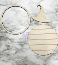 Load image into Gallery viewer, Halloween Witches Stand Tier Tray DIY Wood Kit - Camper Cat Hat Holiday Broomstick Kitchen Decor - Tiered Signs - Wood Craft