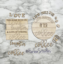 Load image into Gallery viewer, DIY Kit Coffee Bar Tier Tray Decoration ~ Decor ~ Home ~ Kitchen ~ Office ~ Bean ~ Sign ~ Apartment Cake Tidbit