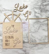 Load image into Gallery viewer, Lake Tier Tray DIY Wood Kit - Lakehouse Lakeside Home - Kitchen Decor -  Tiered Signs - Wood Craft