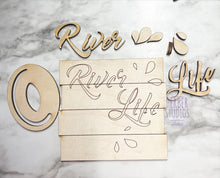 Load image into Gallery viewer, River Tier Tray DIY Wood Kit - Float Fishing - Kitchen Decor -  Boat Canoe River Life Tiered Signs - Wood Craft