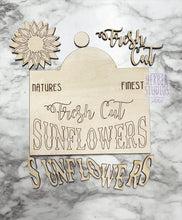 Load image into Gallery viewer, Sunflower Tier Tray DIY Wood Kit - Sunny Flowers Spring Summer Garden - Kitchen Decor - Tiered Signs - Wood Craft