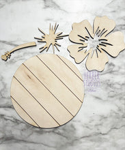 Load image into Gallery viewer, Tropical Tier Tray DIY Wood Kit - Sun Beach Sand Palm Flamingo Flip Flops Hammock - Kitchen Decor -  Tiered Signs - Wood Craft