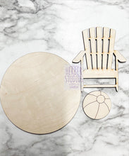 Load image into Gallery viewer, Summer Vibes Tier Tray DIY Wood Kit - Beach Ball Adirondack Flip Flops - Kitchen Decor - Tiered Signs - Wood Craft