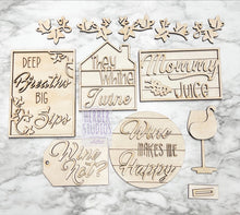 Load image into Gallery viewer, Wine Tier Tray DIY Wood Kit - Bar Kitchen Decor - Red White Drink Tiered Signs - Wood Craft