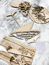 Load image into Gallery viewer, Beach Tier Tray DIY Wood Kit - Bikini Summer Seahorse Umbrella Flip Flops Kitchen Decor -  Tiered Signs - Wood Craft