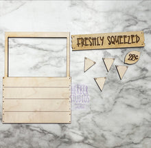 Load image into Gallery viewer, Lemonade Stand Tier Tray DIY Wood Kit - Lemons Lemonaide Canning Jar Pucker Pitcher Kitchen Decor -  Tiered Signs - Wood Craft