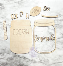 Load image into Gallery viewer, Lemonade Stand Tier Tray DIY Wood Kit - Lemons Lemonaide Canning Jar Pucker Pitcher Kitchen Decor -  Tiered Signs - Wood Craft
