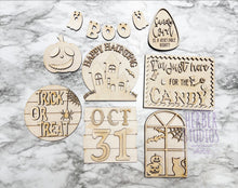 Load image into Gallery viewer, Halloween Candy Stand Tier Tray DIY Wood Kit - Holiday Window Kitchen Decor - Tiered Signs - Wood Craft