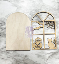 Load image into Gallery viewer, Halloween Candy Stand Tier Tray DIY Wood Kit - Holiday Window Kitchen Decor - Tiered Signs - Wood Craft