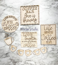 Load image into Gallery viewer, DIY Kit Coffee Bar Tier Tray Decoration ~ Decor ~ Home ~ Kitchen ~ Office ~ Bean ~ Sign ~ Apartment Cake Tidbit