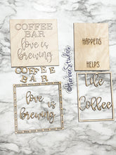 Load image into Gallery viewer, DIY Kit Coffee Bar Tier Tray Decoration ~ Decor ~ Home ~ Kitchen ~ Office ~ Bean ~ Sign ~ Apartment Cake Tidbit