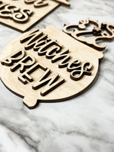 Load image into Gallery viewer, DIY Halloween Black Cat Witches Tier Tray DIY Kit - Kitchen Apartment Decoration - Tiered Tray Sign - Fall Decor - Herber Studios