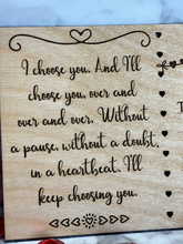 Load image into Gallery viewer, Personalized Love Valentine Postcard ~ Wood Engraved ~ Cut Hearts ~