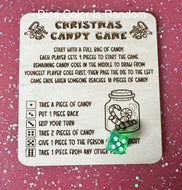 Christmas Candy Game Wood Dice Game - Dice Color is Random