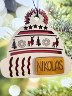 Personalized Christmas Ornament Hat Beanie Cap Patch