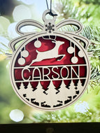 Personalized Christmas Ornament Reindeer Trees Baubles