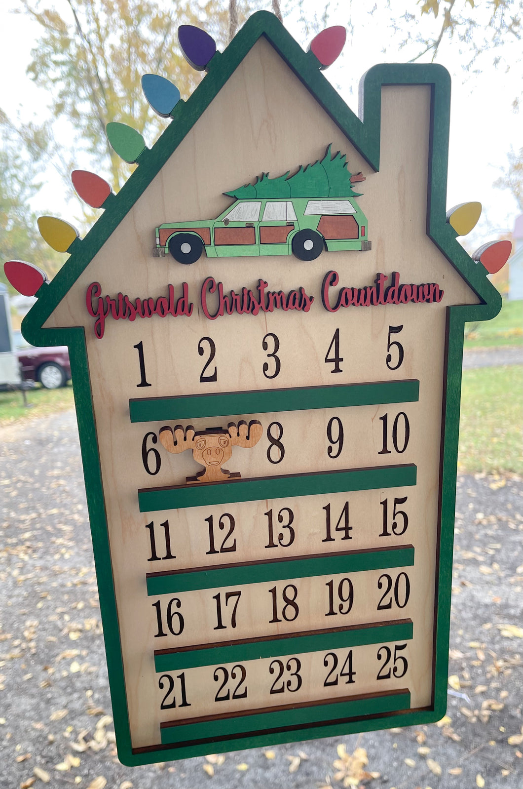 Christmas Vacation Countdown Calendar - Wood - Station Wagon