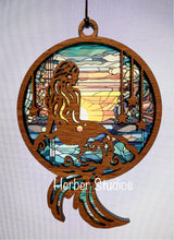 Load image into Gallery viewer, Mermaid Ocean Suncatcher - Sapele Wood Acrylic
