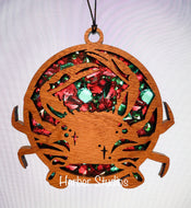 Crab Ocean Suncatcher - Sapele Wood Acrylic c2