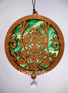 Frog Bullfrog Suncatcher - Sapele Wood Acrylic F1