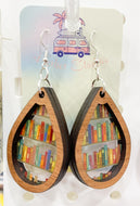 Book Lover Earrings - Books Library