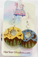Sun and Moon Dangle Drop Earrings