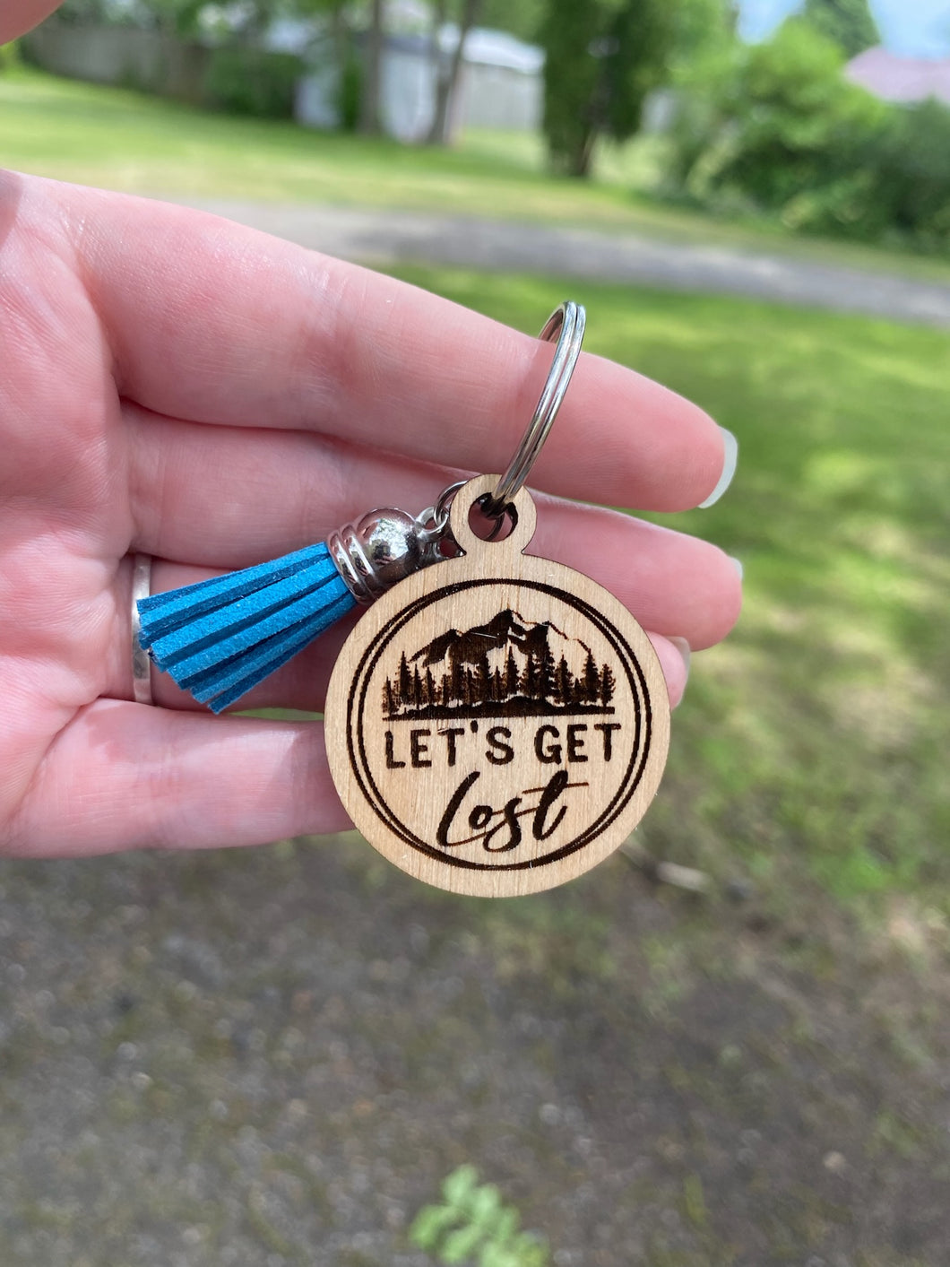 Keychain - Let's Get Lost - Explore Travel Woods Mountains