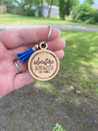 Keychain - Adventure Awaits - Explore Travel Woods Mountains