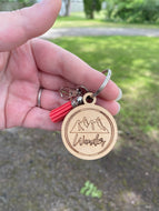 Keychain - Wander - Compass Travel Explore Adventure Mountains