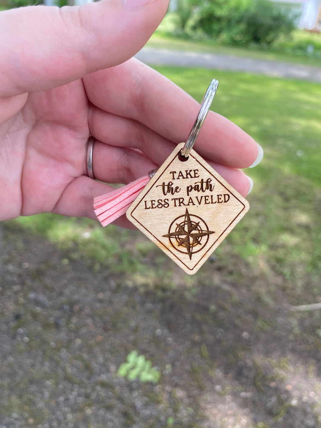 Keychain - Take The Path Less Traveled - Compass