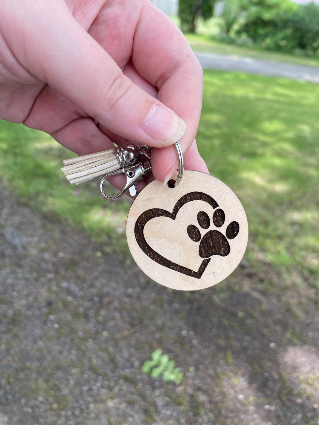Keychain - Pet - Heart and Paw
