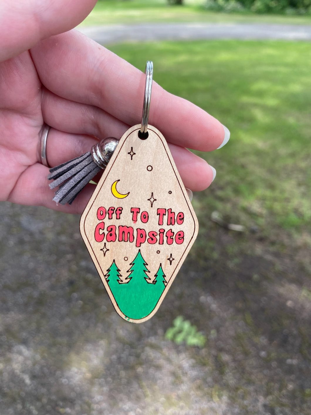 Keychain - Off To The Campsite - Camping RV
