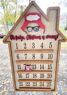 Christmas Story Countdown Calendar - Wood - Engraved - Bunny Costume