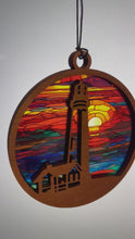 Load and play video in Gallery viewer, Lighthouse Lake Suncatcher - Sapele Wood Acrylic
