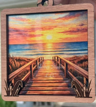 Load image into Gallery viewer, Lake Dock Sunrise Sunset Sun Catcher Suncatcher
