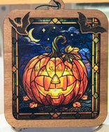 Halloween Pumpkin Bat Stained Glass Effect Sun Catcher Suncatcher