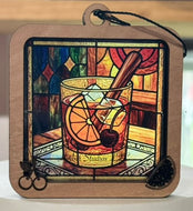 Brandy Old Fashioned Stained Glass Effect Sun Catcher Suncatcher Wisconsin Tavern Bar