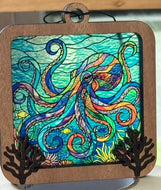 Colorful Octopus Ocean Stained Glass Effect Sun Catcher Suncatcher