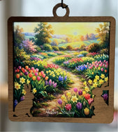 Spring Tulip Rabbit Bunny Field Sun Catcher Suncatcher